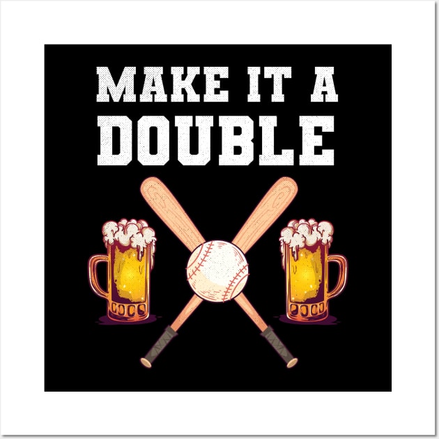 Make it a Double Baseball and Beer Wall Art by MGO Design